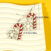 1 Pair Cartoon Style Christmas Santa Claus Gingerbread Wood Drop Earrings main image 5