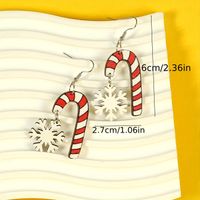 1 Pair Cartoon Style Christmas Santa Claus Gingerbread Wood Drop Earrings sku image 2