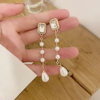 1 Pair Simple Style Water Droplets Plating Inlay Alloy Crystal Gold Plated Drop Earrings main image 1