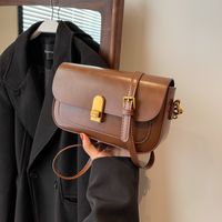 Women's Pu Leather Solid Color Elegant Square Magnetic Buckle Shoulder Bag Crossbody Bag main image 6