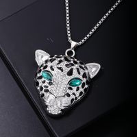 Hip-Hop Animal 304 Stainless Steel Copper Plating Inlay Zircon Rhodium Plated Men's Pendant Necklace main image 1
