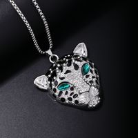 Hip-Hop Animal 304 Stainless Steel Copper Plating Inlay Zircon Rhodium Plated Men's Pendant Necklace main image 2
