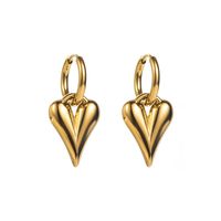 1 Pair Elegant Sweet Round Heart Shape Butterfly Inlay 316 Stainless Steel  Rhinestones 14K Gold Plated Drop Earrings main image 6