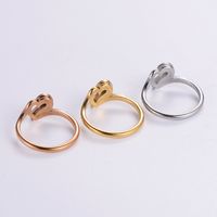 Elegant Romantic Heart Shape Stainless Steel Plating Inlay Rhinestones 18k Gold Plated Rose Gold Plated Rings main image 5