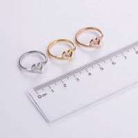 Elegant Romantic Heart Shape Stainless Steel Plating Inlay Rhinestones 18k Gold Plated Rose Gold Plated Rings main image 8