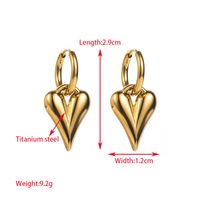 1 Pair Elegant Sweet Round Heart Shape Butterfly Inlay 316 Stainless Steel  Rhinestones 14K Gold Plated Drop Earrings sku image 1