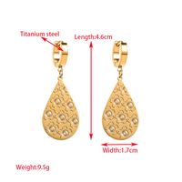 1 Pair Elegant Sweet Round Heart Shape Butterfly Inlay 316 Stainless Steel  Rhinestones 14K Gold Plated Drop Earrings sku image 5