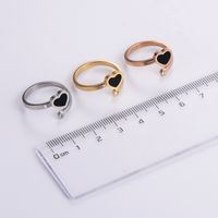 Elegant Romantic Heart Shape Stainless Steel Plating Inlay Acrylic 18k Gold Plated Rose Gold Plated Rings main image 8