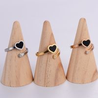 Elegant Romantic Heart Shape Stainless Steel Plating Inlay Acrylic 18k Gold Plated Rose Gold Plated Rings main image 7