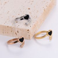 Elegant Romantic Heart Shape Stainless Steel Plating Inlay Acrylic 18k Gold Plated Rose Gold Plated Rings main image 5