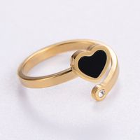 Elegant Romantic Heart Shape Stainless Steel Plating Inlay Acrylic 18k Gold Plated Rose Gold Plated Rings main image 4
