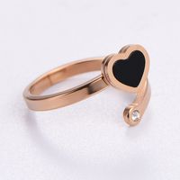 Elegant Romantic Heart Shape Stainless Steel Plating Inlay Acrylic 18k Gold Plated Rose Gold Plated Rings main image 3