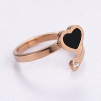 Elegant Romantic Heart Shape Stainless Steel Plating Inlay Acrylic 18k Gold Plated Rose Gold Plated Rings sku image 9