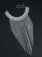 Luxurious Shiny Solid Color Alloy Tassel Plating Inlay Rhinestones Silver Plated Women's Necklace main image 2