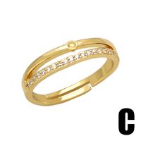 Modern Style Simple Style Star Copper Plating Inlay Zircon 18k Gold Plated Rings main image 2