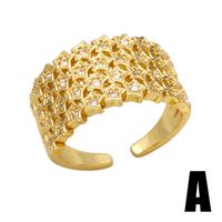 Modern Style Simple Style Star Copper Plating Inlay Zircon 18k Gold Plated Rings main image 4