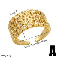 Modern Style Simple Style Star Copper Plating Inlay Zircon 18k Gold Plated Rings sku image 3