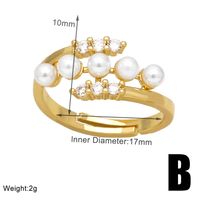 Modern Style Simple Style Star Copper Plating Inlay Zircon 18k Gold Plated Rings sku image 1