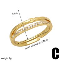 Modern Style Simple Style Star Copper Plating Inlay Zircon 18k Gold Plated Rings sku image 2