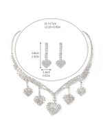 Elegant Streetwear Heart Shape Alloy Inlay Rhinestones Silver Plated Women's Earrings Necklace main image 2