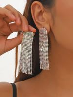 Fashion Alloy Rhinestone Gradient Color Earrings Daily Unset Drop Earrings sku image 2