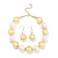 Elegant Luxurious Simple Style Round Imitation Pearl Women's Earrings Necklace sku image 1