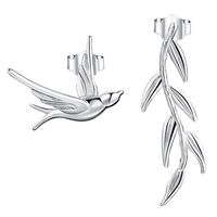 1 Pair Simple Style Bird Plating Sterling Silver Gold Plated Ear Studs sku image 1