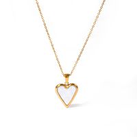 Acero Inoxidable 304 Chapados en oro de 18k Casual Lindo Estilo Clásico Enchapado Forma De Corazón Mariposa Collar Colgante sku image 3