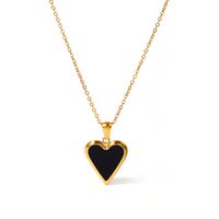 Acero Inoxidable 304 Chapados en oro de 18k Casual Lindo Estilo Clásico Enchapado Forma De Corazón Mariposa Collar Colgante sku image 5