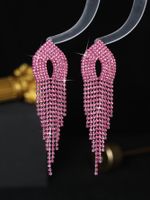 1 Pair Wedding Vacation Gradient Color Plating Hollow Out Rhinestone Drop Earrings main image 1