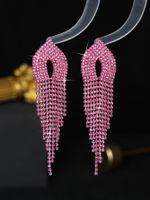 1 Pair Wedding Vacation Gradient Color Plating Hollow Out Rhinestone Drop Earrings sku image 15