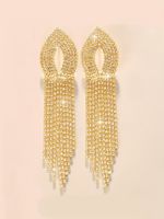 1 Pair Wedding Vacation Gradient Color Plating Hollow Out Rhinestone Drop Earrings main image 4