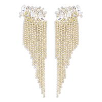 1 Pair Modern Style Simple Style Solid Color Inlay Alloy Rhinestones Drop Earrings main image 4
