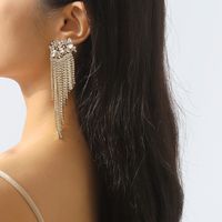 1 Pair Modern Style Simple Style Solid Color Inlay Alloy Rhinestones Drop Earrings main image 5