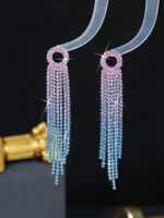 1 Pair Vintage Style Solid Color Plating Hollow Out Inlay Alloy Rhinestones Drop Earrings main image 5