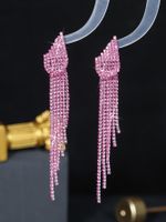 1 Pair Elegant Sweet Solid Color Plating Inlay Alloy Rhinestones Drop Earrings sku image 12