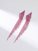 1 Pair Elegant Sweet Solid Color Plating Inlay Alloy Rhinestones Drop Earrings main image 3