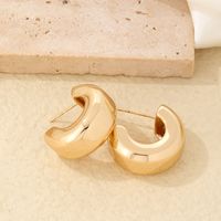 1 Pair IG Style Hip-Hop Type C Solid Color Polishing Plating 304 Stainless Steel Gold Plated Silver Plated Ear Studs main image 4