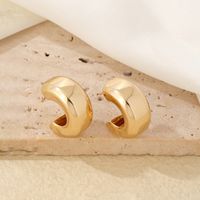 1 Pair IG Style Hip-Hop Type C Solid Color Polishing Plating 304 Stainless Steel Gold Plated Silver Plated Ear Studs main image 2