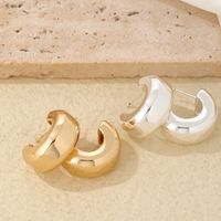 1 Pair IG Style Hip-Hop Type C Solid Color Polishing Plating 304 Stainless Steel Gold Plated Silver Plated Ear Studs main image 6