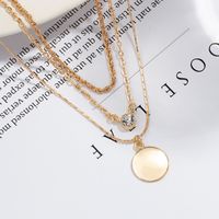 Simple Style Round Alloy Women's Three Layer Necklace main image 3