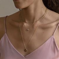 Simple Style Round Alloy Women's Three Layer Necklace sku image 1