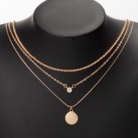 Simple Style Round Alloy Women's Three Layer Necklace main image 2