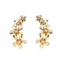 1 Pair Business Hip-hop Flower Plating Alloy Gold Plated Ear Studs main image 2
