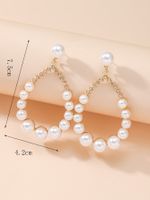 1 Pair Simple Style Round Inlay Alloy Pearl Zircon Gold Plated Drop Earrings sku image 1