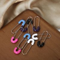 1 Pair Vintage Style Solid Color Enamel Plating Titanium Steel 18k Gold Plated Ear Studs main image 4