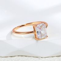 Basic Simple Style Classic Style Geometric Copper Plating Inlay Zircon 18k Gold Plated Rose Gold Plated White Gold Plated Rings main image 6