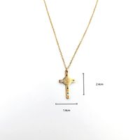 Wholesale Simple Style Cross Stainless Steel Plating Inlay 18k Gold Plated Rhinestones Pendant Necklace main image 2