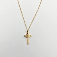 Wholesale Simple Style Cross Stainless Steel Plating Inlay 18k Gold Plated Rhinestones Pendant Necklace main image 3