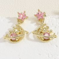 1 Pair Simple Style Bear Plating Chain Inlay Copper Zircon 14k Gold Plated Drop Earrings main image 6